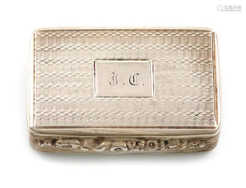 A WiIliam IV silver vinaigrette, by Thomas Shaw, Birmingham 1836, rectangular form, the cover and