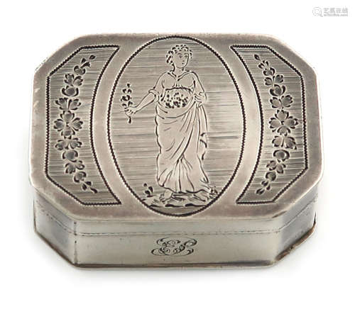 A George III silver vinaigrette, by Phipps and Robinson, London 1802, rectangular nutmeg grater