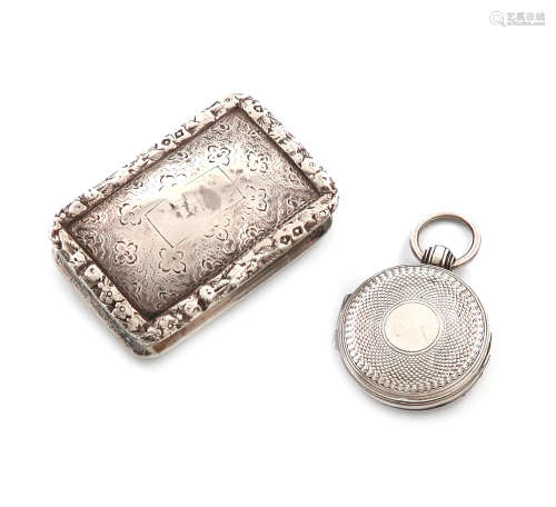 A William IV silver vinaigrette, by Nathaniel Mills, Birmingham 1834, rectangular form, engraved