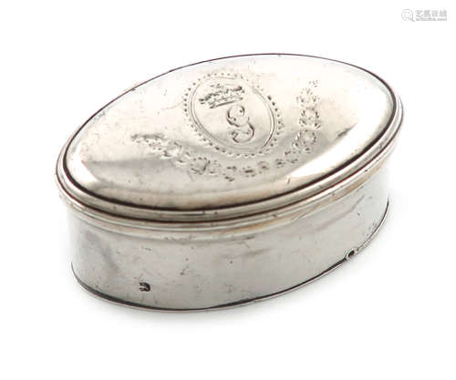 A George III silver nutmeg grater, by Phipps and Robinson, London 1809, oval form, the hinged