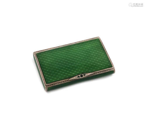 A silver and enamel cigarette case, with import marks for London 1926, importer's mark of P H