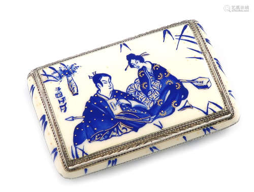 An Austrian silver and enamel box in the Japanese taste, with import marks for Glasgow 1925,