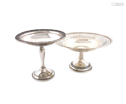 An Edwardian silver tazza, by Jackson and Fullerton, London 1907, circular form, pierced decoration,