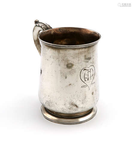 An Edwardian silver mug, by Horace Woodward and Co. Limited, London 1904, tapering circular form,