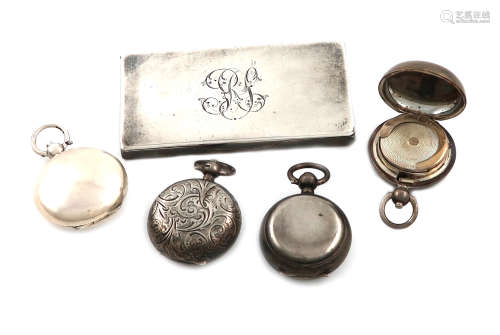 A late-Victorian silver card case / stamp case, by A and J Zimmerman, Birmingham 1897, plain