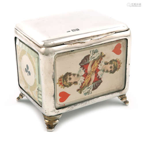 A late-Victorian silver playing cards box, by Grey and Co, London 1899, rectangular form, plain
