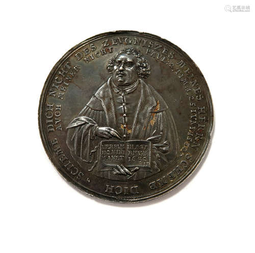 Centenary of the Augsburg Confession, silver medal, 1630, by Sebastian Dadler, half-length figure of