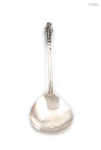 λA late 17th century Swiss silver spoon, by Hans-Jacob Aaberli, Zurich circa 1680, the reverse of