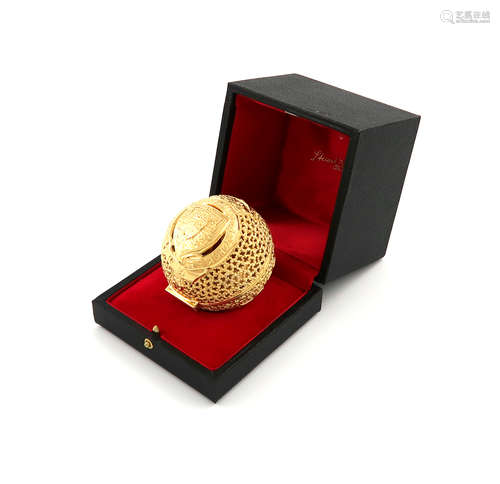 By Stuart Devlin, a modern silver-gilt commemorative orb, London 1981, edition number 2, the