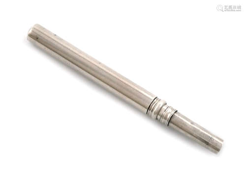 A Victorian silver travelling dip pen, by S. Mordan and Co., circa 1890, plain cylindrical form,