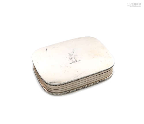 A silver tobacco box, by The Pairpoint Brothers, London 1929, rounded rectangular form, fluted