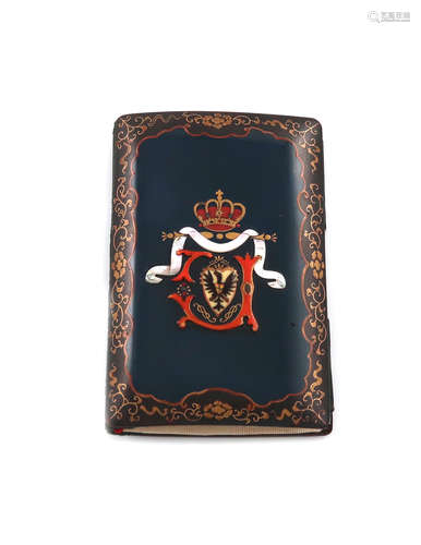 A late 19th century Japanese lacquered aide memoire cover, circa 1880, rectangular form, foliate