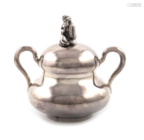 A 19th century two-handled Russian silver sugar bowl and cover, by P. Ovchinnikov, assay master A.