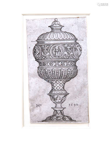 Two engravings 'Design for a Goblet with Round Medallions' and 'Design for a Double Goblet, with two