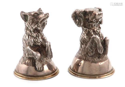 A pair of 19th century Russian cast silver stirrup cups, by Samuel Arndt, St. Petersburg, c. 1860,