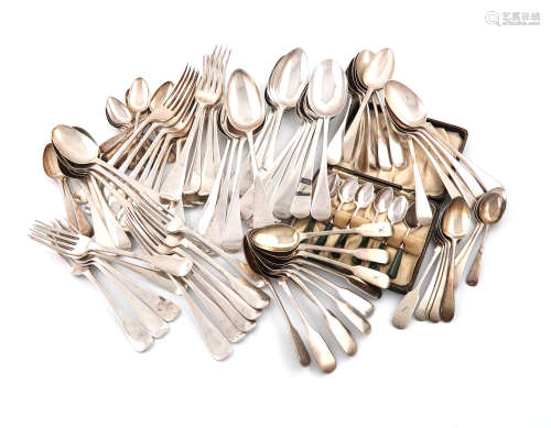A collection of antique and modern Old English pattern flatware, various dates and makers,