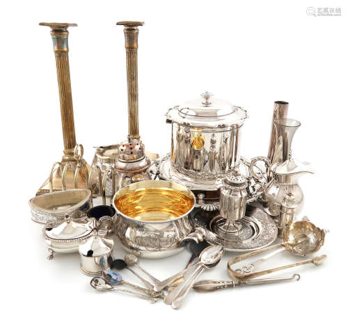 A mixed lot, comprising silver items: a Victorian two-handled bowl, by William Ker Reid, London