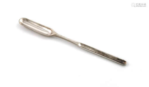 A George II silver marrow scoop, maker's mark partially worn, London probably 1733, conventional