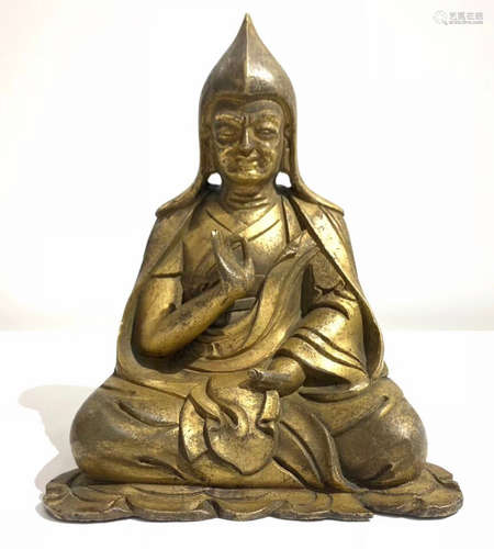 A GILT BRONZE TSONGKAHAPA