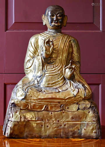 A GILT BRONZE SHANGSHI BUDDHA