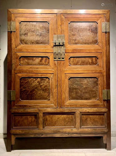 A HUANGHUALI CARVED SQUARE CABINET