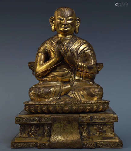 A GILT BRONZE SHANGSHI BUDDHA