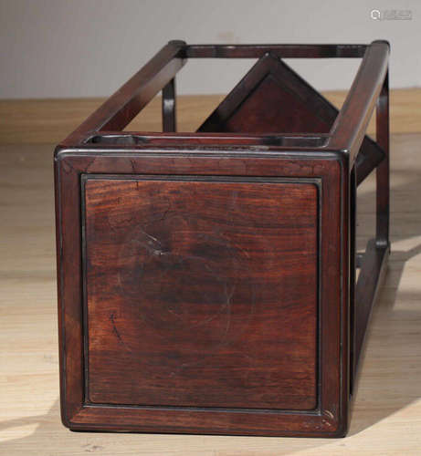 A SUANZHI WOOD CARVED STAND