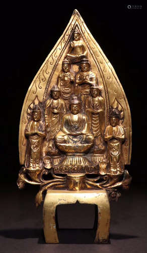 A GILT BRONZE BUDDHA