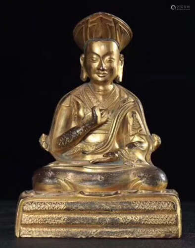 A GILT BRONZE SHANGSHI BUDDHA