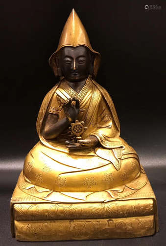 A GILT BRONZE TSONGKAHAPA