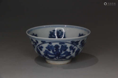 A Chinese Blue and White  Twine Pattern Porcelain Tea Cup