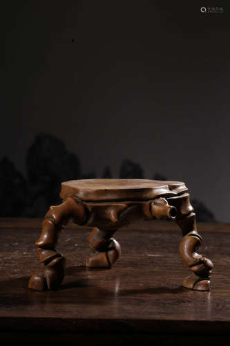 A Chinese Boxwood Pedestal