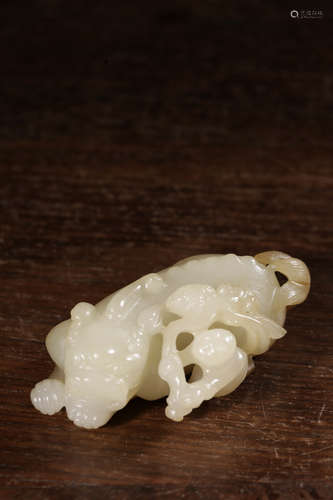 A Chinese  Carved Hetian Jade Kylin Ornament