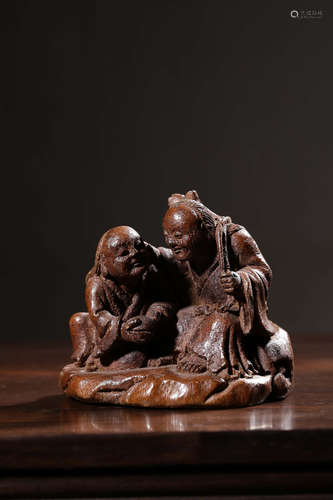 A Chinese Carved Bamboo Figure Ornament