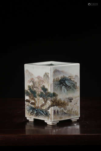 A Chinese Landscape Painted Porcelain