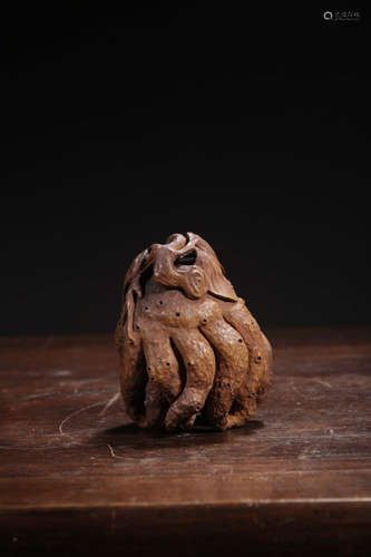 A Chinese Carved Boxwood Buddha's Hand Ornament