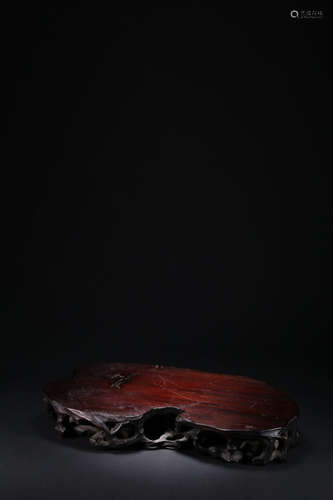 A Chinese Piercing Rosewood Tea Tray