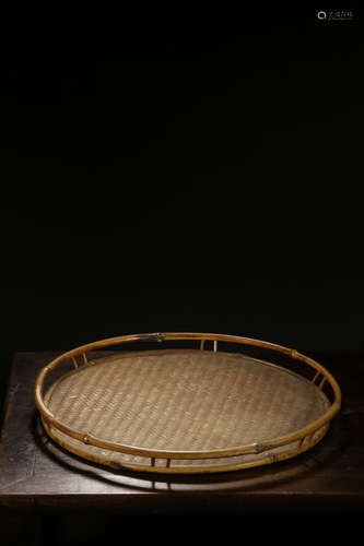 A Chinese Woven Bamboo Tea Tray