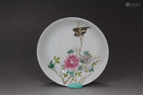 A Chinese Enamel Flower&bird Pattern saucer