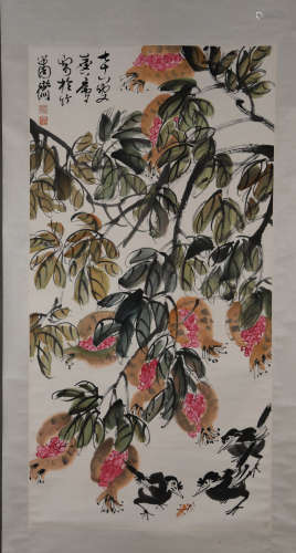 A Chinese Flower&Bird Painting, Xu Linlu Mark