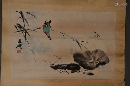 A Chinese Flower&Bird  Painting, Wang Xuetao Mark