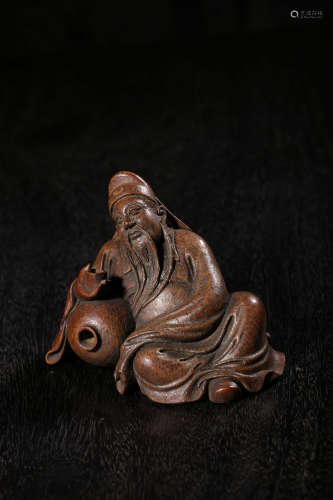 A Chinese Carved Libai Statue Ornament