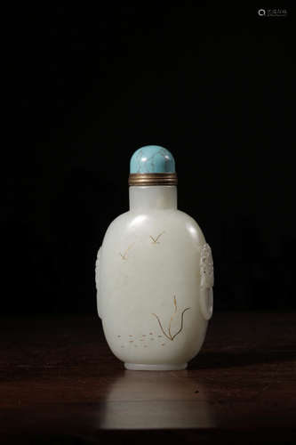 A Chinese Hetian Jade Snuff Bottle