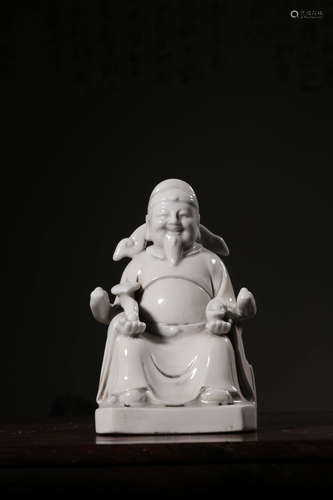 A Chinese White Porcelain Statue of Fortune God