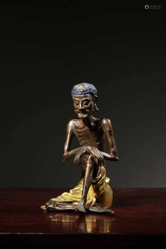 A Chinese Gild Copper Seated Statue