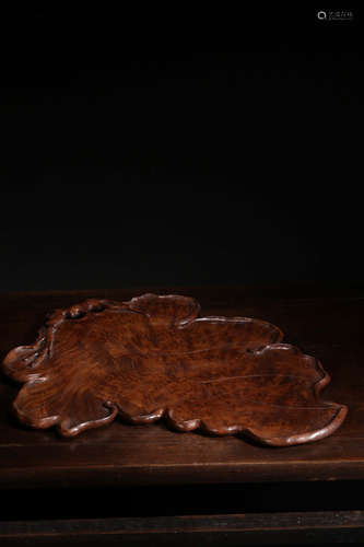 A Chinese Carved Boxwood Tea Tray