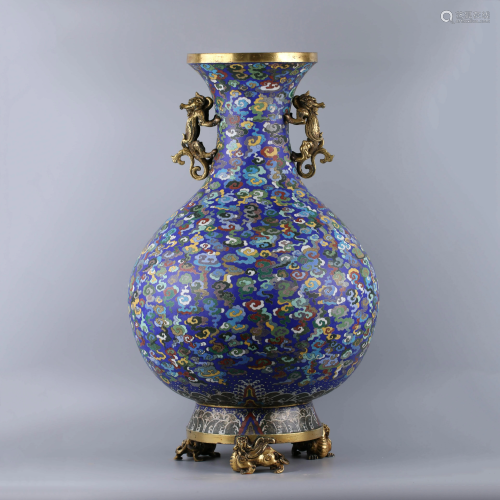 A CHINESE GILD COPPER CLOISONNE BEA…