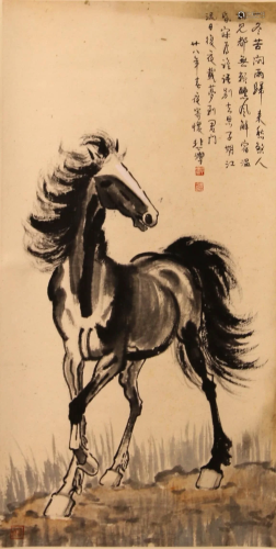 A CHINESE HORSE PAINTING, XU BEIHONG …