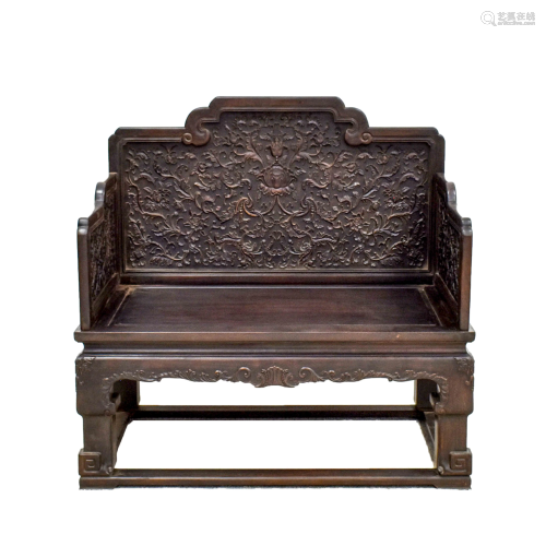 CARVED ZITAN THRONE CHAIR