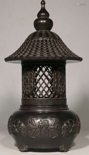 A XIAOYE ZITAN WOOD CARVED CENSER